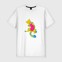 Мужская slim-футболка Гордый кот