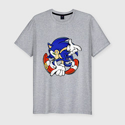 Мужская slim-футболка Blue Hedgehog