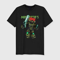 Футболка slim-fit Minecraft, warrior, цвет: черный