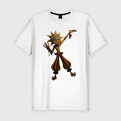 Футболка slim-fit Солнце спереди, Луна сзади FNAF 5, цвет: белый