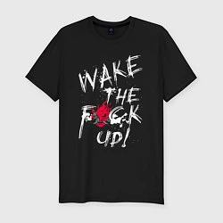 Мужская slim-футболка WAKE THE F*CK UP! CYBERPUNK КИБЕРПАНК