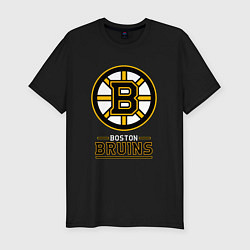 Футболка slim-fit Boston Bruins , Бостон Брюинз, цвет: черный