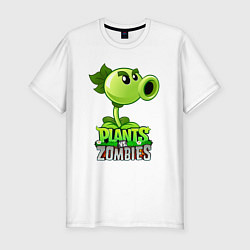 Мужская slim-футболка Plants vs Zombies Горохострел