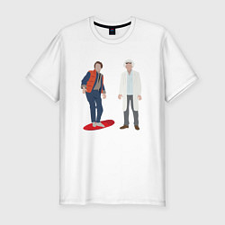 Мужская slim-футболка Назад в будущее делориан 2022