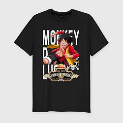 Мужская slim-футболка One Piece Monkey Большой Куш Манки