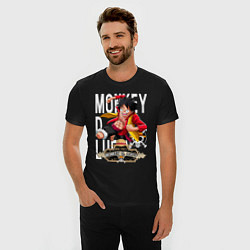 Футболка slim-fit One Piece Monkey Большой Куш Манки, цвет: черный — фото 2