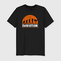 Мужская slim-футболка Карате эволюция