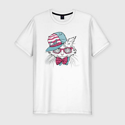 Футболка slim-fit Cool cat!, цвет: белый