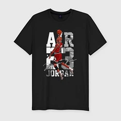 Мужская slim-футболка Майкл Джордан, Chicago Bulls, Чикаго Буллз