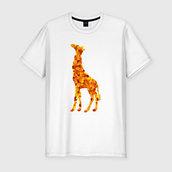 Футболка slim-fit Лиственный жираф, цвет: белый
