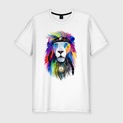 Футболка slim-fit Color lion! Neon!, цвет: белый