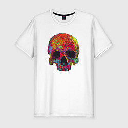 Мужская slim-футболка Cool color skull