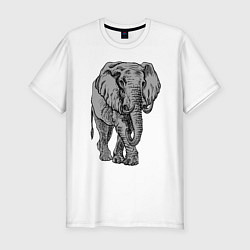 Мужская slim-футболка Огромный могучий слон