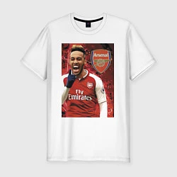 Футболка slim-fit Arsenal, Pierre-Emerick Aubameyang, цвет: белый