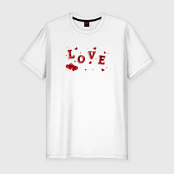 Мужская slim-футболка Рубиновая Надпись Любовь Love