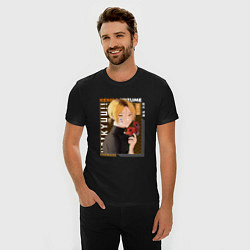 Футболка slim-fit Волейбол, Кенма Козуме Kenma Kozume, цвет: черный — фото 2