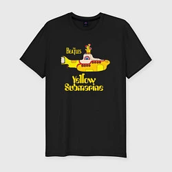 Мужская slim-футболка On a Yellow Submarine
