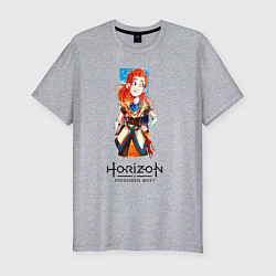 Футболка slim-fit Элой арт Horizon Forbidden West, цвет: меланж