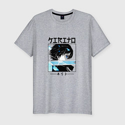 Мужская slim-футболка Мастера меча онлайн, Кирито Kirito