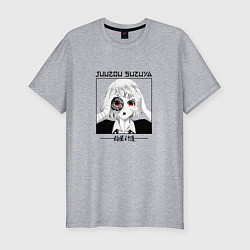 Футболка slim-fit Токийский гуль Tokyo Ghoul, Джузо Сузуя Juuzou Suz, цвет: меланж