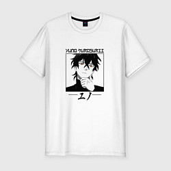 Футболка slim-fit Черный клевер Black clover, Юно Yuno, цвет: белый