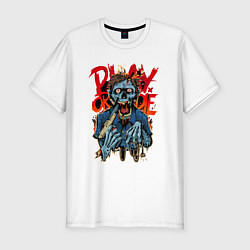 Футболка slim-fit Play or die! Zombie, цвет: белый