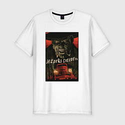 Футболка slim-fit Джиперс Криперс Jeepers Creepers, цвет: белый