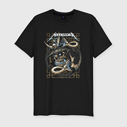 Мужская slim-футболка Metallica Skull & Snake