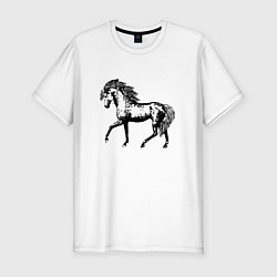 Мужская slim-футболка Мустанг Лошадь