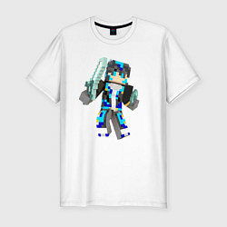 Футболка slim-fit Minecraft Warrior!, цвет: белый