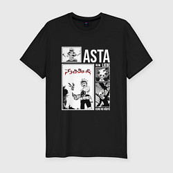 Футболка slim-fit Asta art, цвет: черный