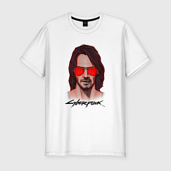 Футболка slim-fit Johnny cyberpunk 2077, цвет: белый