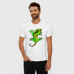 Футболка slim-fit Ящерица Lizard, цвет: белый — фото 2