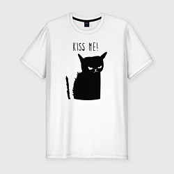 Футболка slim-fit Поцелуй меня! Kiss me!, цвет: белый