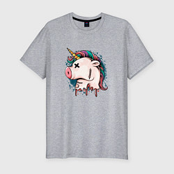 Мужская slim-футболка Dead unicorn