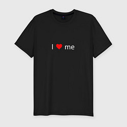 Футболка slim-fit I love me, цвет: черный