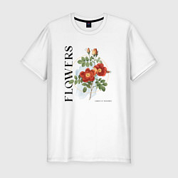 Мужская slim-футболка Flowers - Garden of memories
