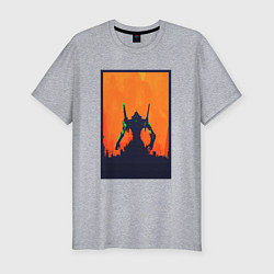 Футболка slim-fit Neon Genesis Evangelion eva 01, цвет: меланж