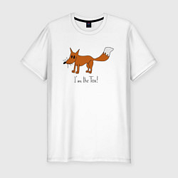 Мужская slim-футболка Странно нарисованная лиса
