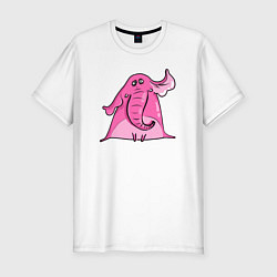 Мужская slim-футболка Розовый слон