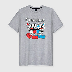 Мужская slim-футболка Cuphead Чашечки