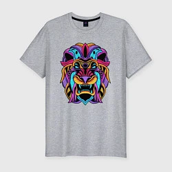 Мужская slim-футболка Color lion Neon