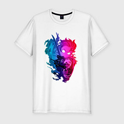 Мужская slim-футболка Танджиро Камадо в ярости Клинок рассекающий демоно