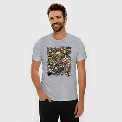 Футболка slim-fit Сборище персонажей Super Mario, цвет: меланж — фото 2