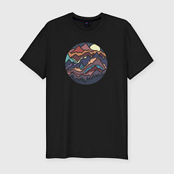 Футболка slim-fit Горный Восход, цвет: черный