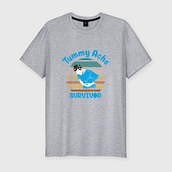 Футболка slim-fit Tummy Ache Survivor, цвет: меланж