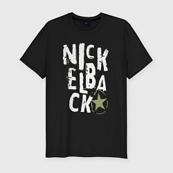 Мужская slim-футболка Nickelback рок группа