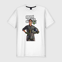 Футболка slim-fit GTA 5 Pilot, цвет: белый