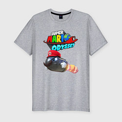 Футболка slim-fit Super Mario Odyssey Bullet Bill Nintendo, цвет: меланж