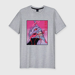 Мужская slim-футболка Ева 02 Neon Evangelion